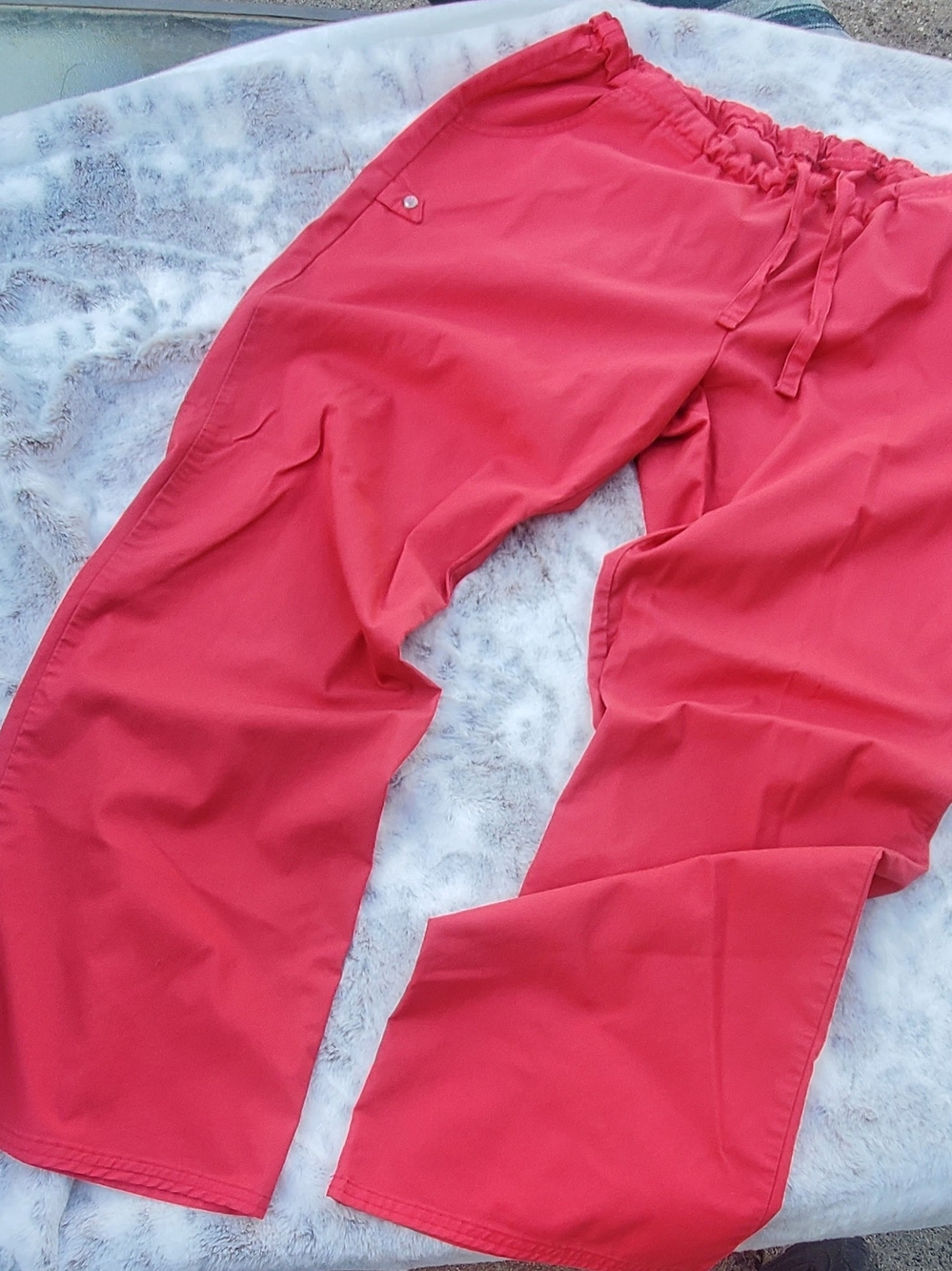 Cherokee Luxe Coral Drawstring Cargo Scrub Pants